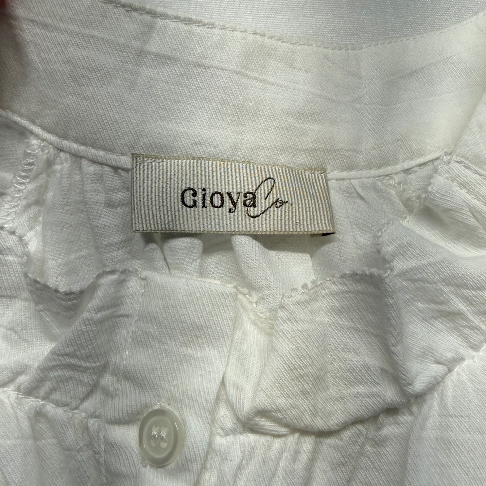 Gioya White Cotton Oversized Tunic Blouse Balloon Sleeve Boho Cottage‎ Coastal - Picture 3 of 12